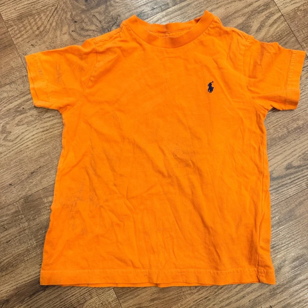 Polo Ralph Lauren Kids Shirts Bundle 5pc Size 4T Orange White Striped Polos Tees - Picture 16 of 16